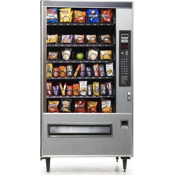 The audio of pressing buttons on a venting machine