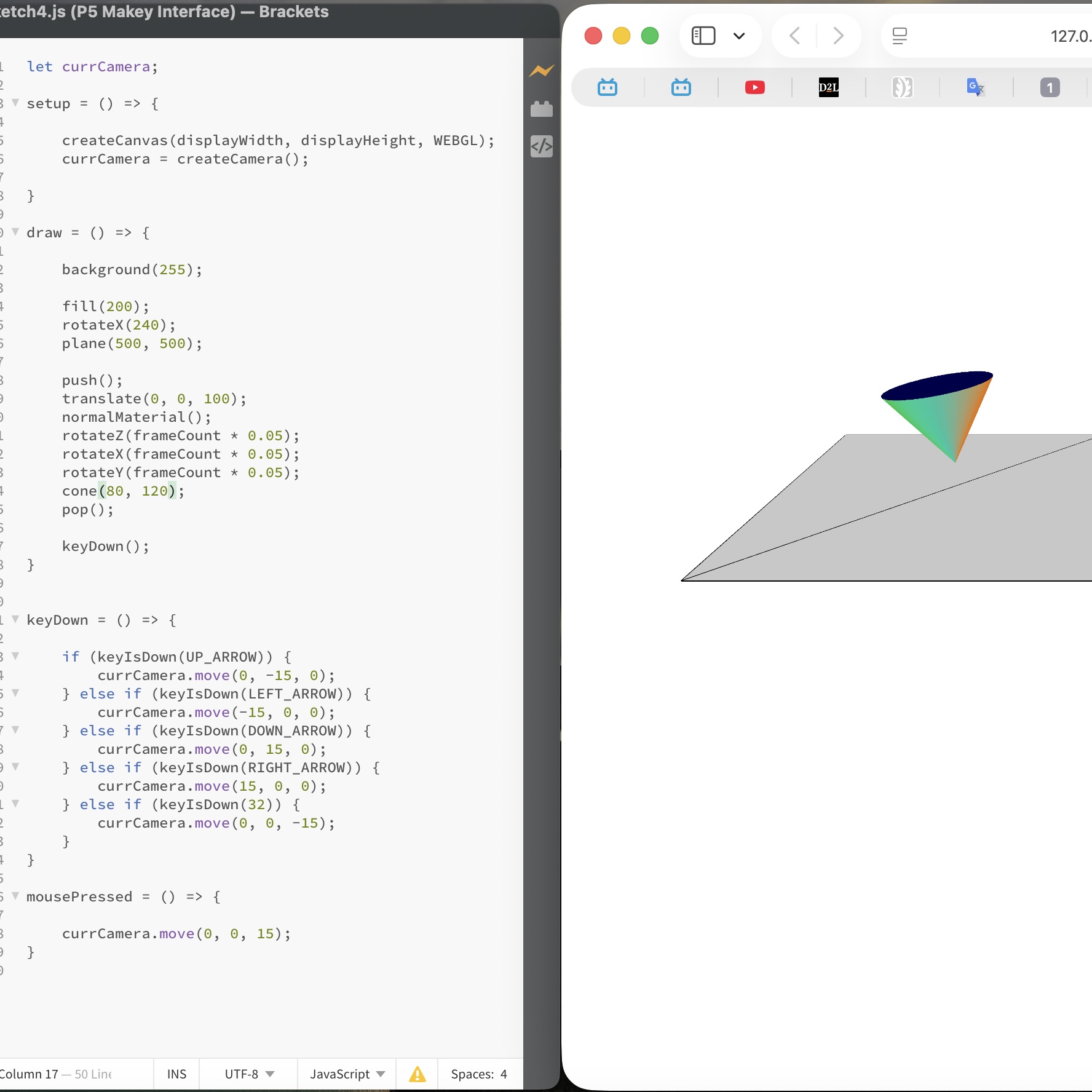 I changed the torus to a cone, and also the value of its size
