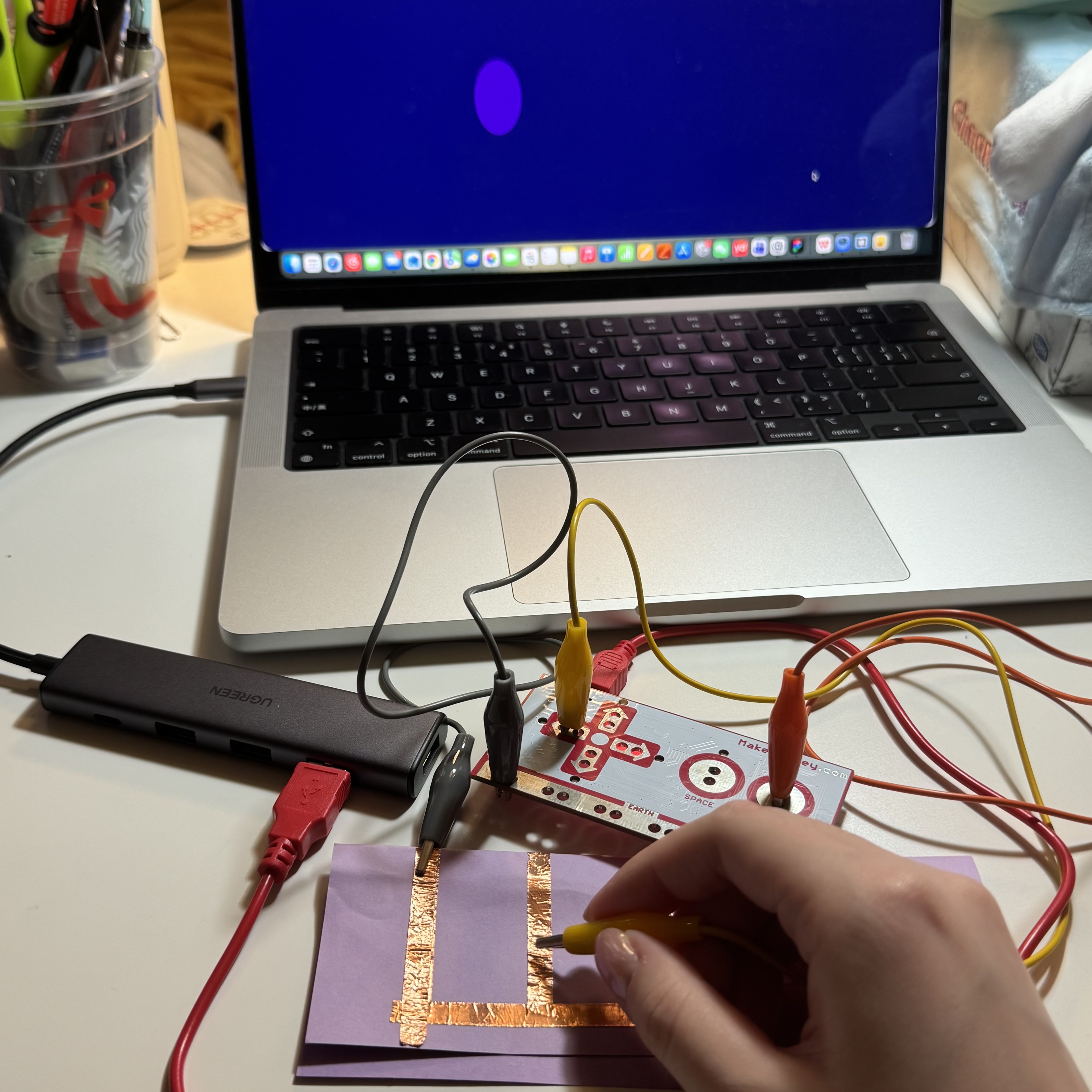 I tested conductive tape in sketch 1 file