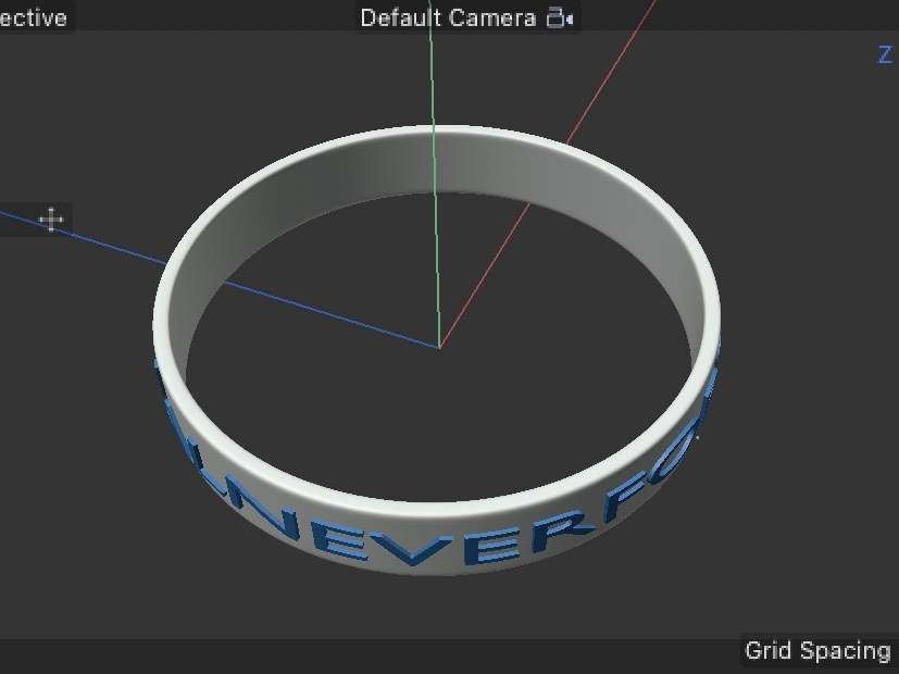 This is a high-angle view of the wristband model.
