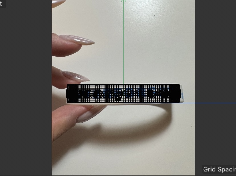 This is a side view of the wristband model.