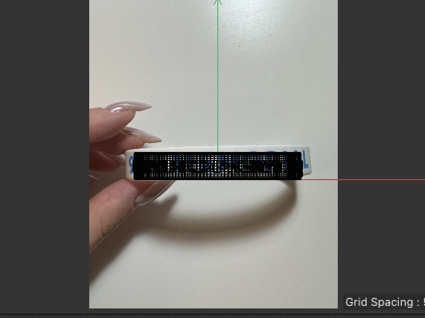 This is a side view of the wristband model.