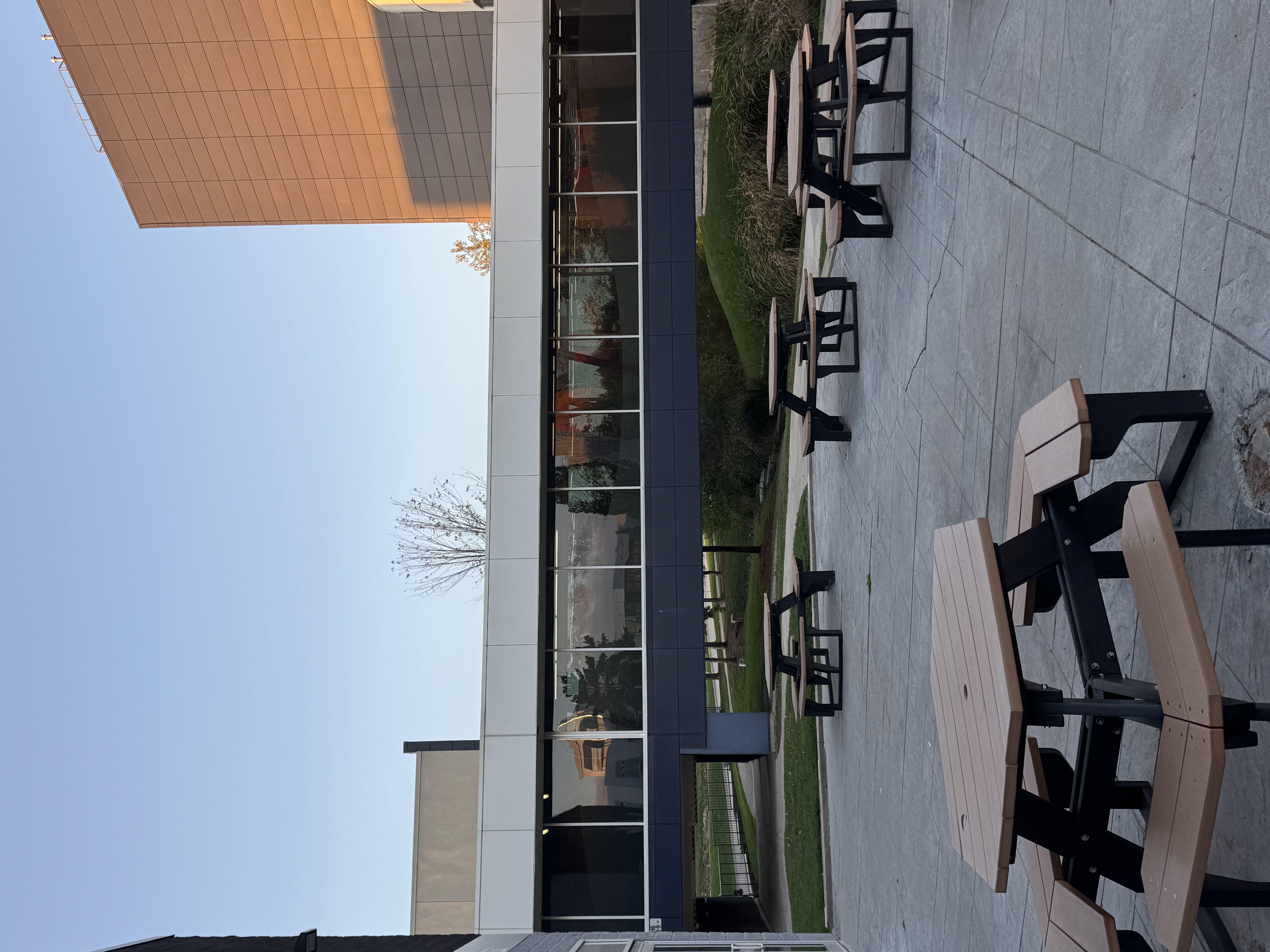 Tables outside of the SSU building