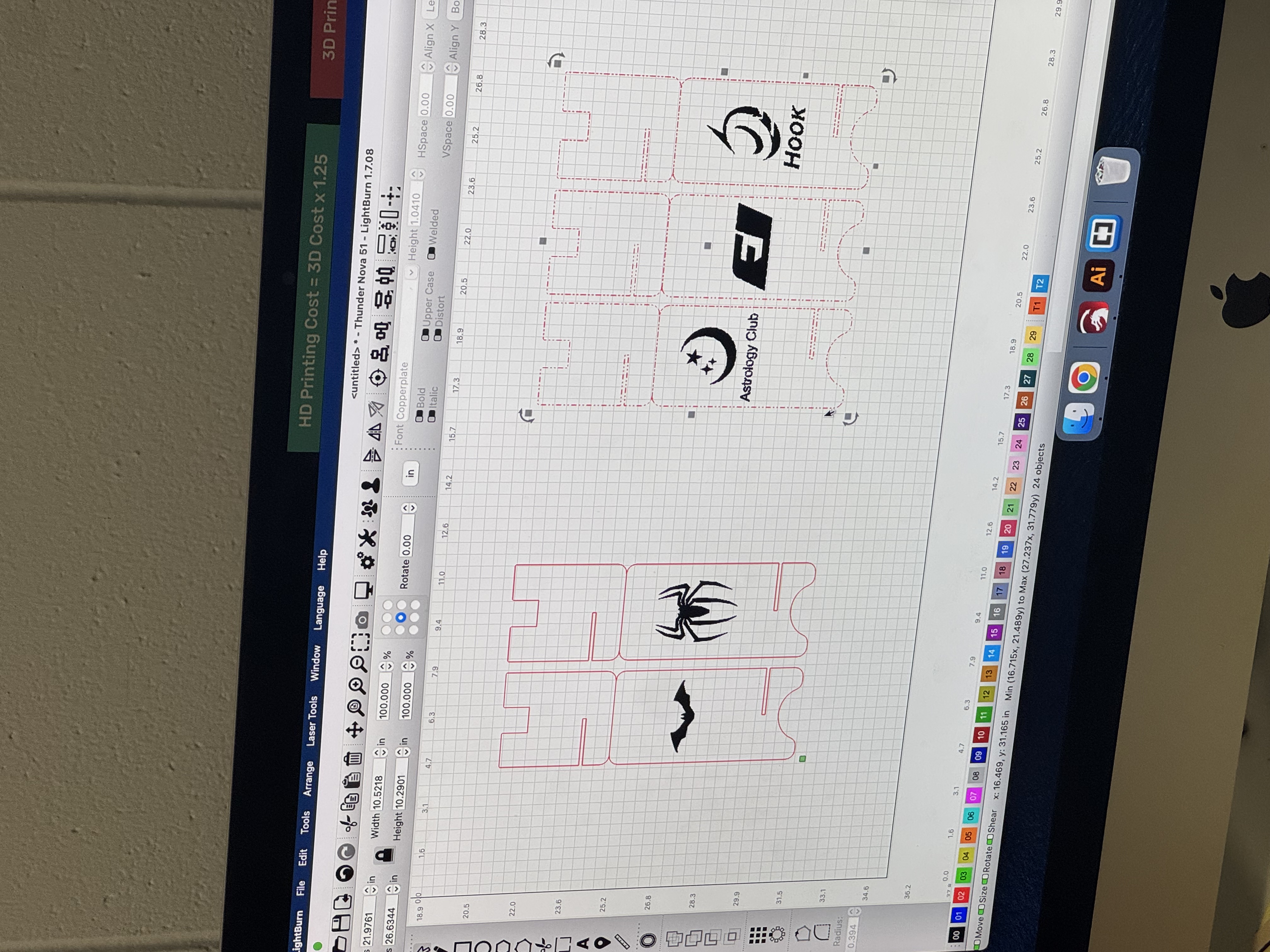 Inputing our design file into the computer in the lab