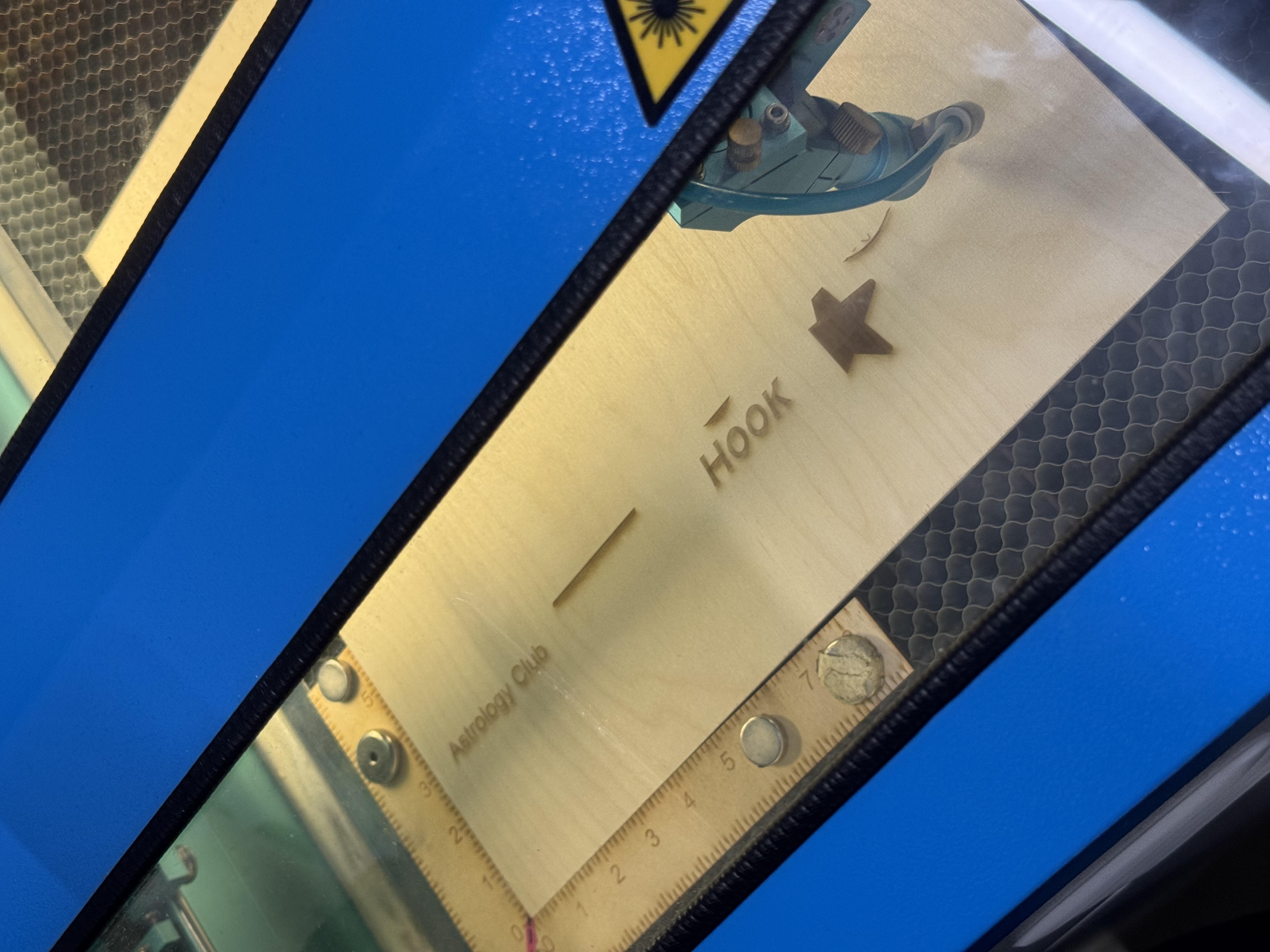 The process work during our group laser cutting