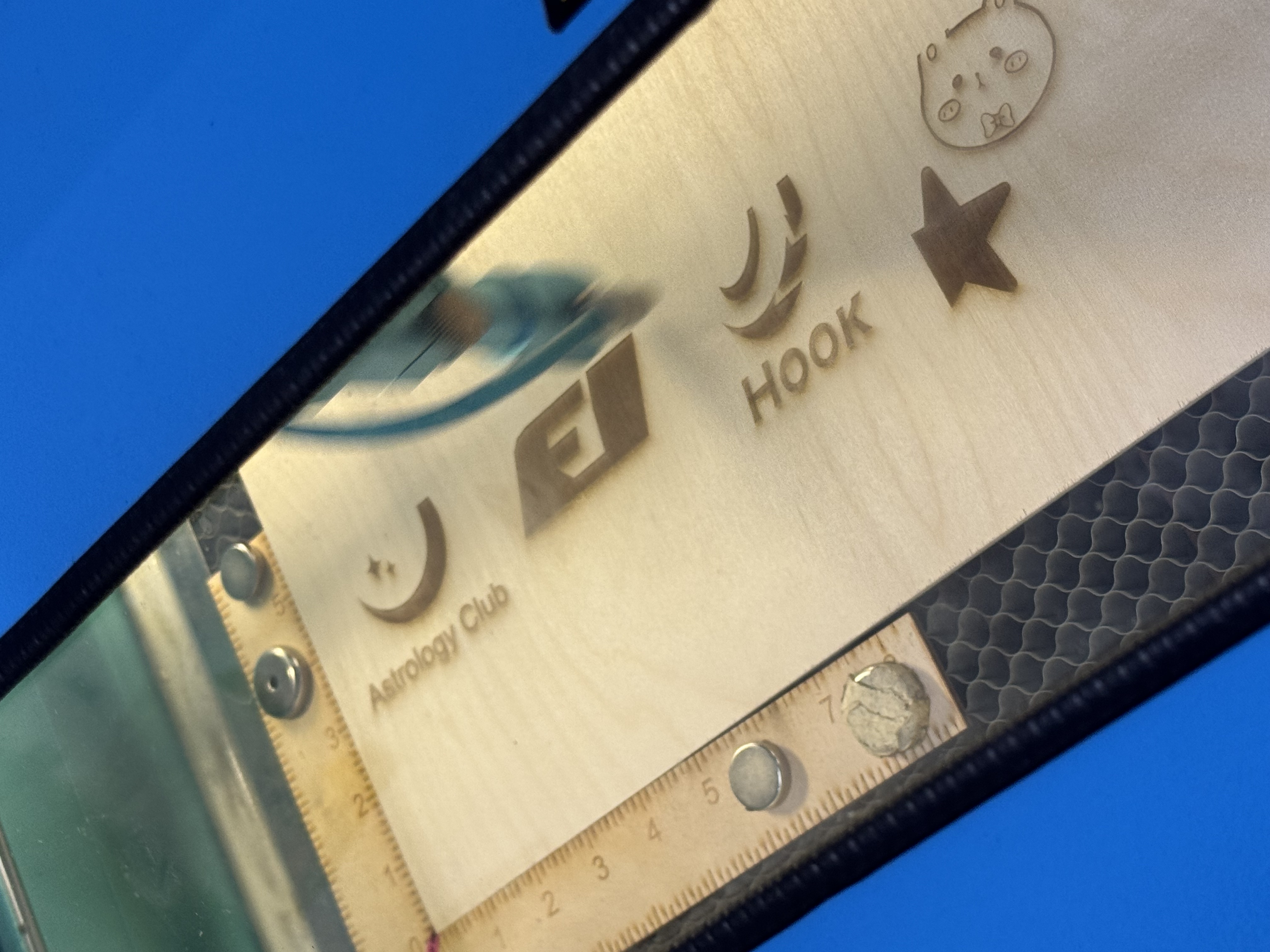 The process work during our group laser cutting