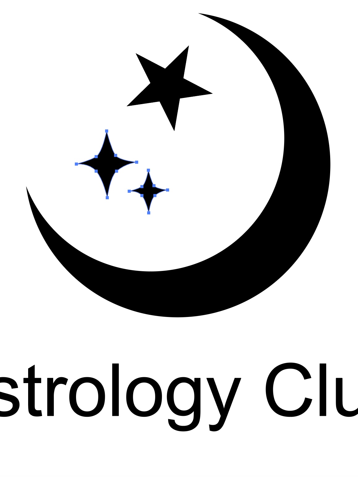 I drew the two stars using the pen tool in illustrator