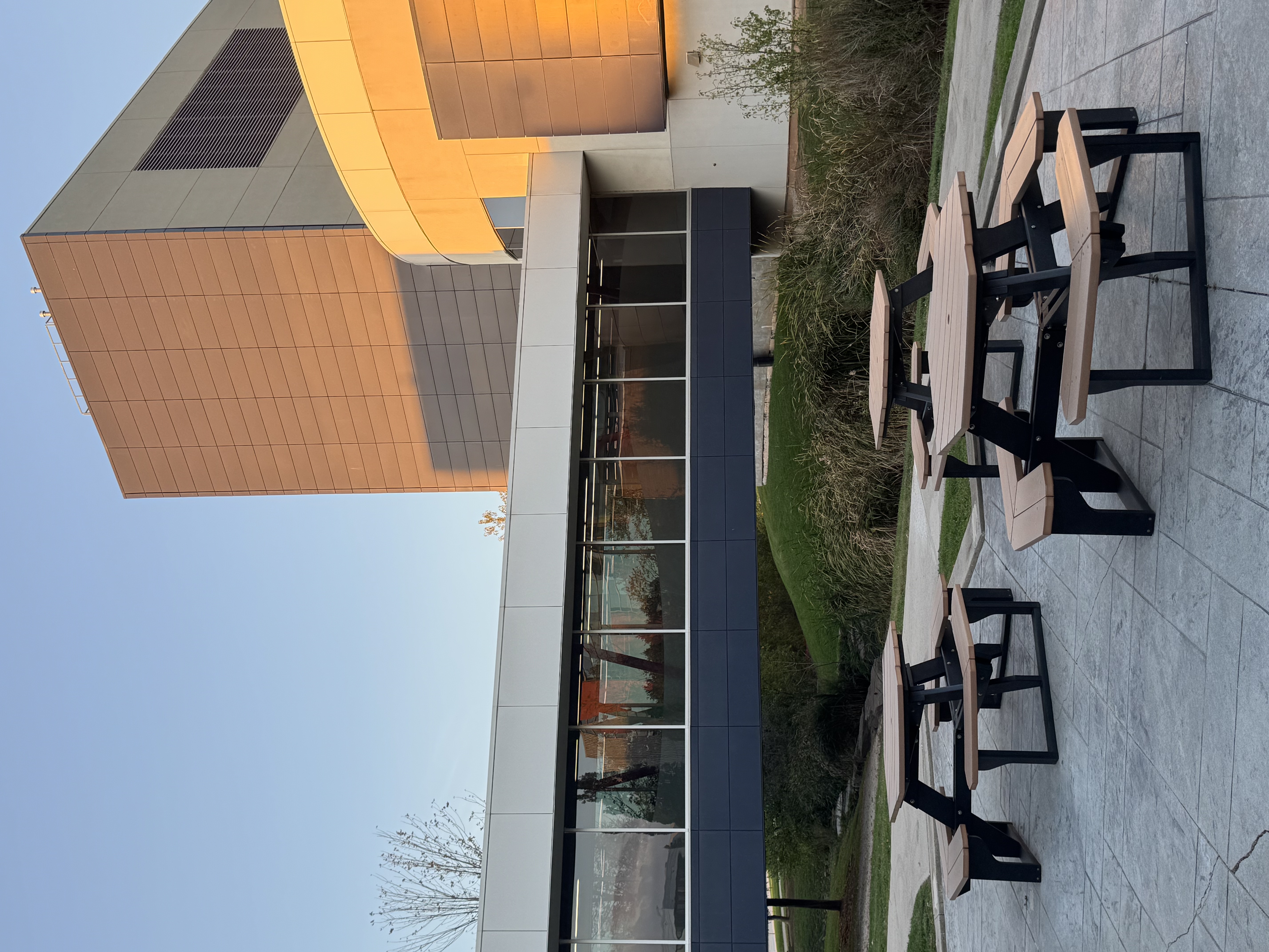 Some tables and chairs outside the SSU building<div class='container'><iframe class='responsive-iframe' src='https://www.youtube.com/embed/tgbNymZ7vqY'></iframe></div>