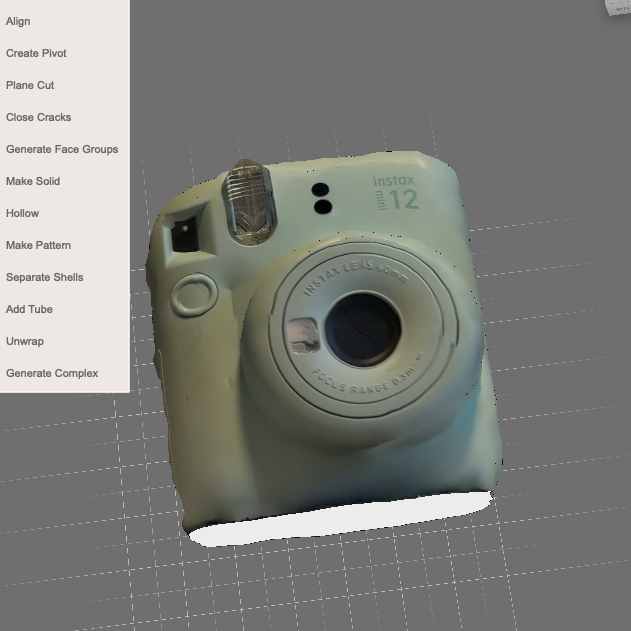 Adjust the model of object 1 in Meshmixer