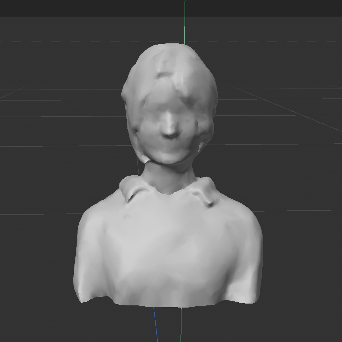 Adjusting the model of my self portrait in Cinema 4D